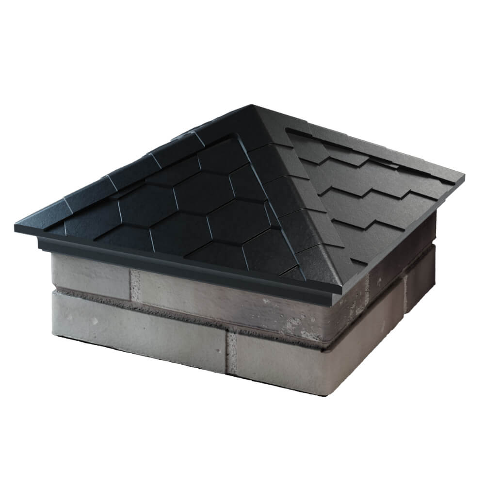 Колпак Zking Эверест Черный на столб 1.5х1.5 кирпича (390х390мм) в Гуково фото