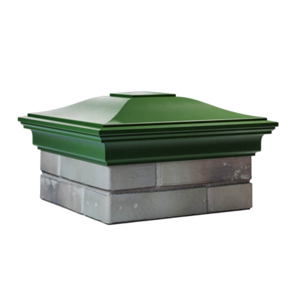 Колпак Zking Монблан Зеленый на столб 1.5х1.5 еврокирпича 0.7НФ (355х355мм) в Гуково фото