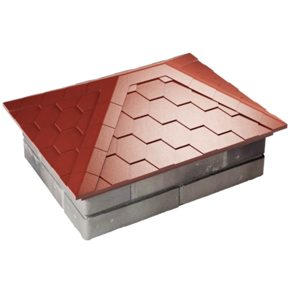 Колпак Zking Эверест Красный на столб 2х1.5 кирпича (520х390мм) Гуково фото