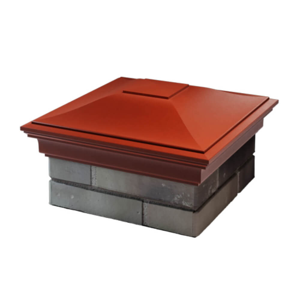 Колпак Zking Монблан Красный на столб 1.5х1.5 еврокирпича 0.7НФ (355х355мм) в Гуково фото