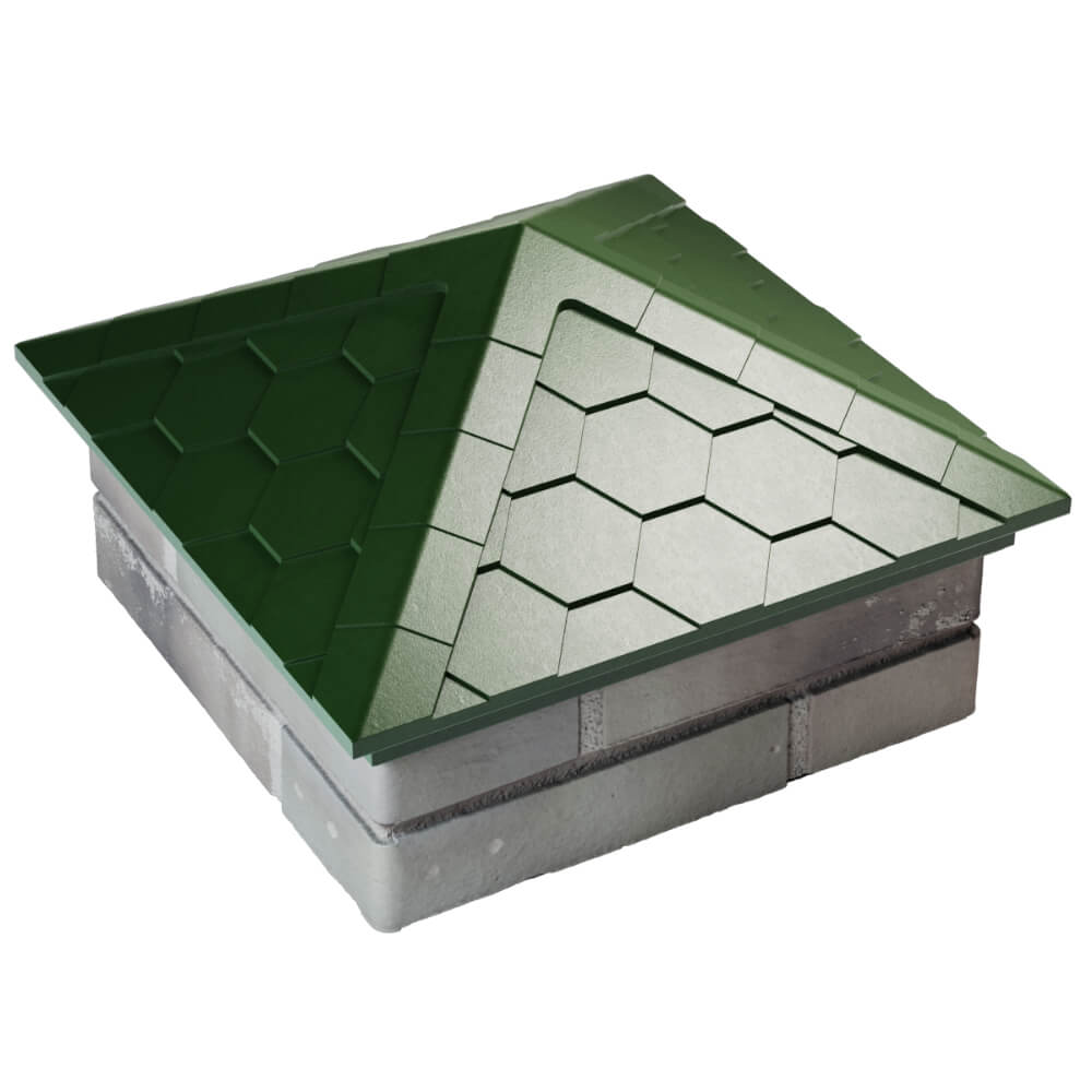Колпак Zking Эверест Зеленый на столб 1.5х1.5 кирпича (390х390мм) в Гуково фото