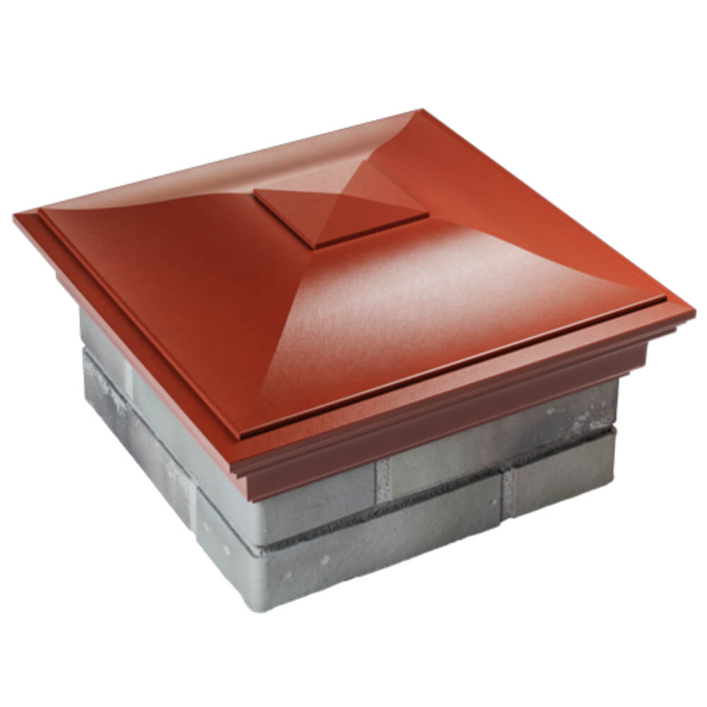 Колпак Zking Монблан Красный на столб 1.5х1.5 кирпича (385х385мм) в Гуково фото