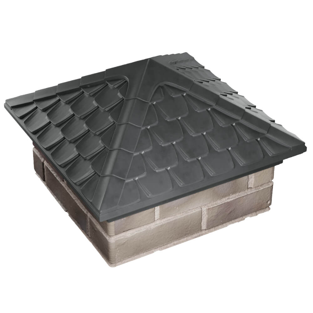 Колпак Zking Эльбрус Серый на столб 1.5х1.5 кирпича (385х385мм) в Гуково фото