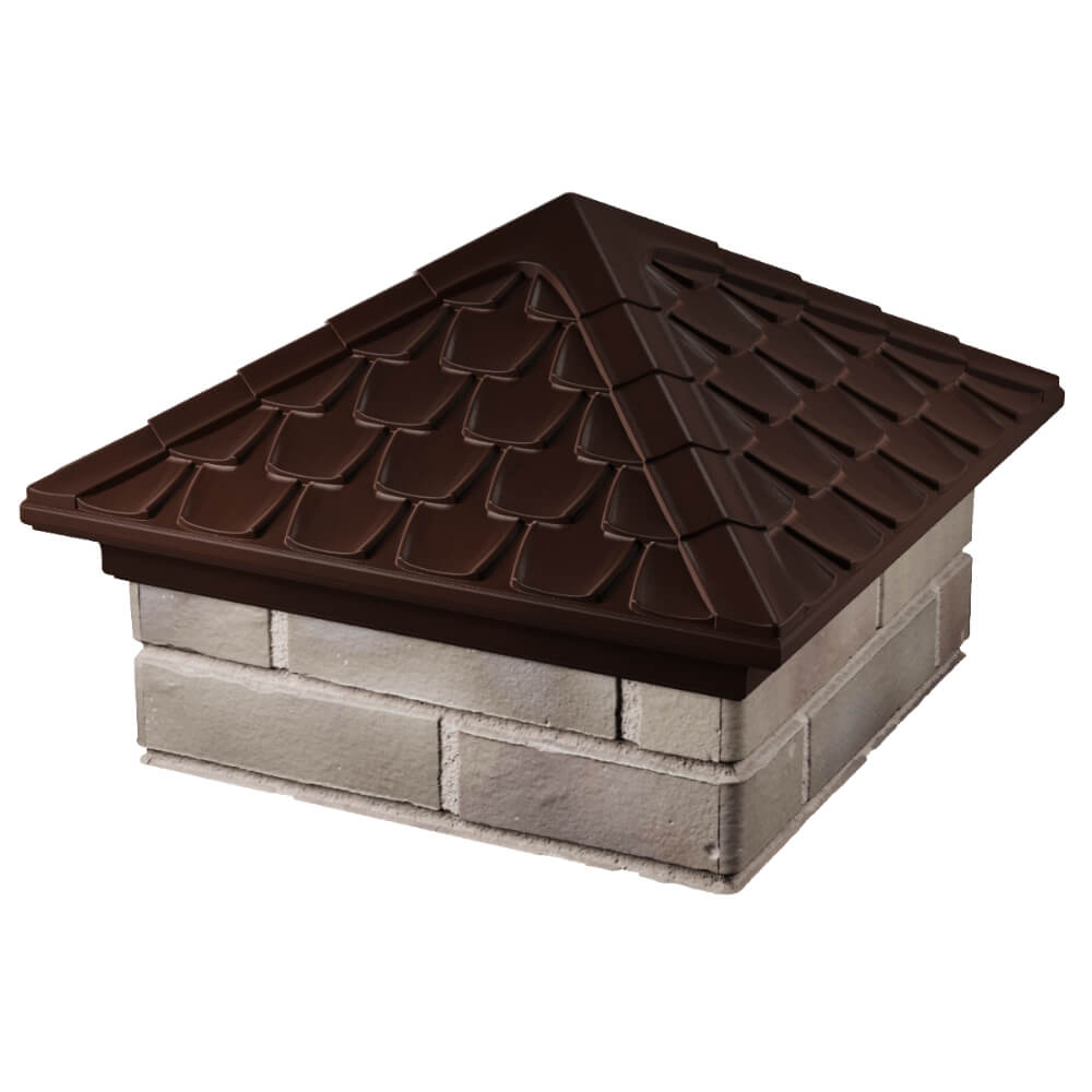 Колпак Zking Эльбрус Коричневый на столб 1.5х1.5 кирпича (385х385мм) в Гуково фото