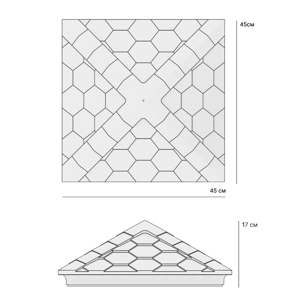 Колпак Zking Эверест Бежевый на столб 1.5х1.5 кирпича (390х390мм) в Гуково фото