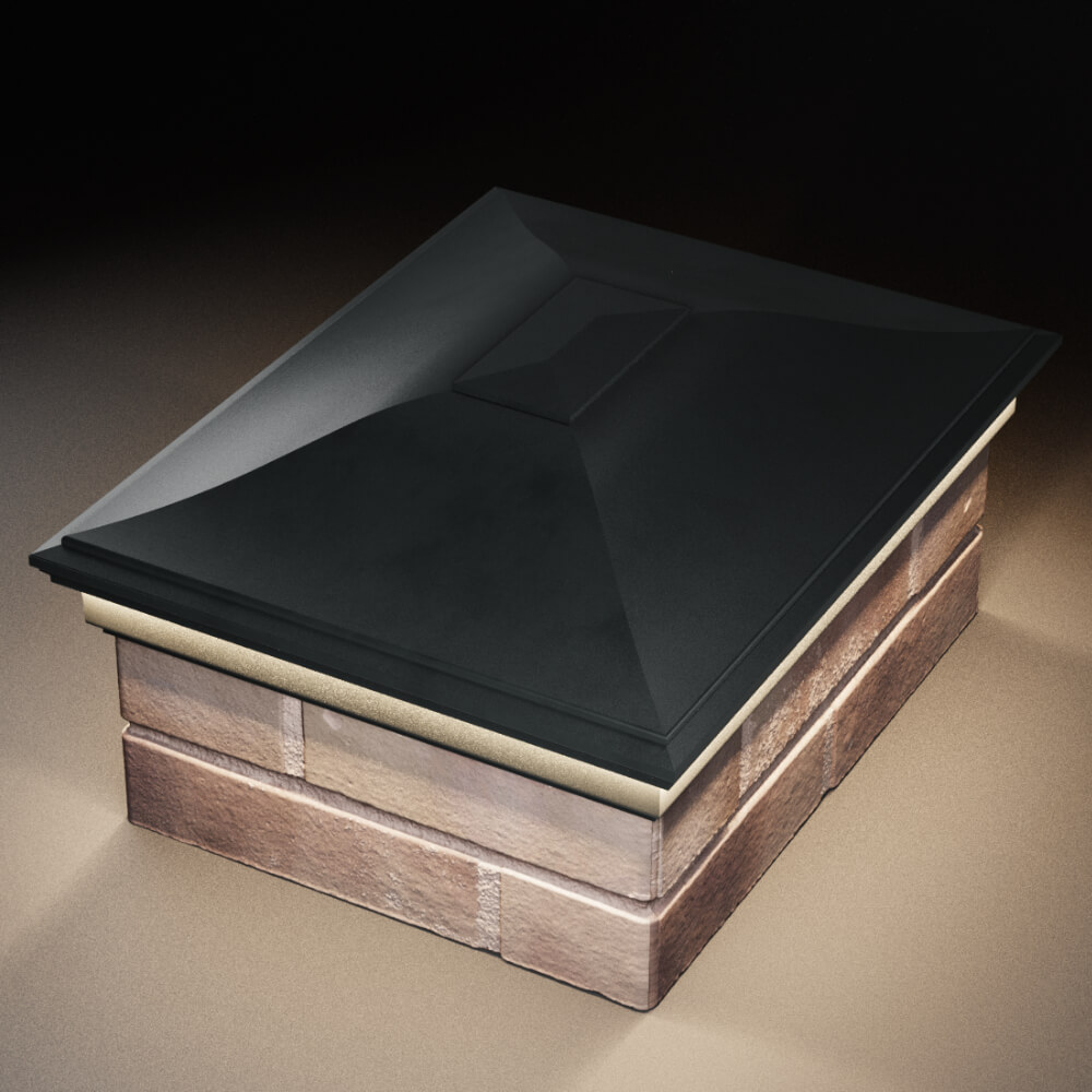 Колпак Zking Монблан Черный на столб 2х1.5 кирпича (515х385мм) c подсветкой в Гуково фото