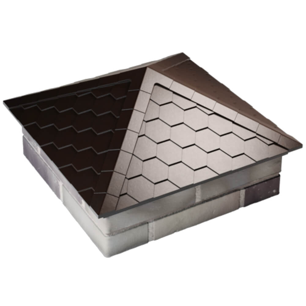 Колпак Zking Эверест Коричневый на столб 2х2 кирпича (535х535мм) Гуково фото