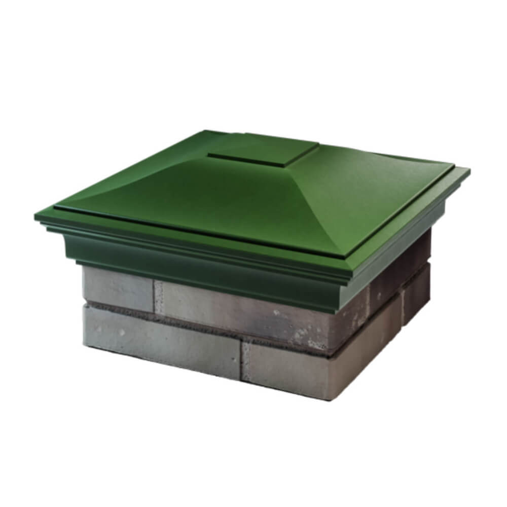 Колпак Zking Монблан Зеленый на столб 1.5х1.5 еврокирпича 0.7НФ (355х355мм) в Гуково фото