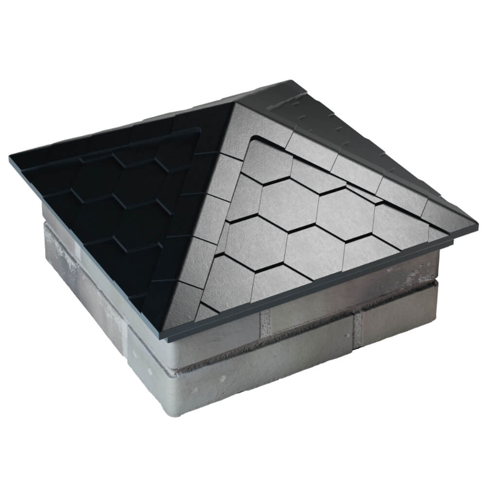 Колпак Zking Эверест Черный на столб 1.5х1.5 кирпича (390х390мм) в Гуково фото