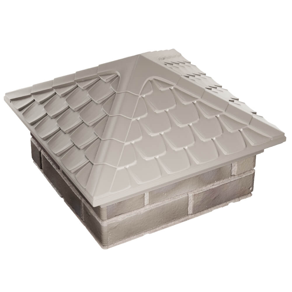 Колпак Zking Эльбрус Бежевый на столб 1.5х1.5 кирпича (385х385мм) в Гуково фото