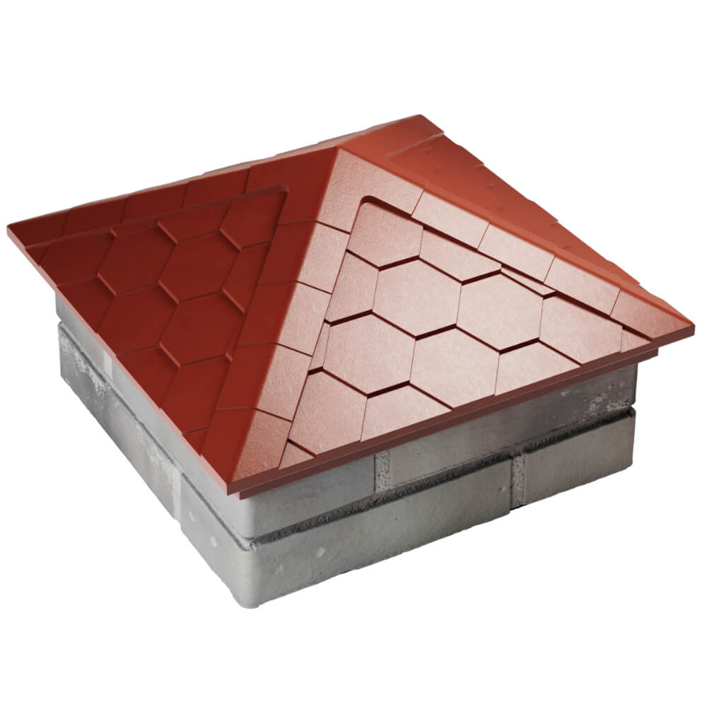 Колпак Zking Эверест Красный на столб 1.5х1.5 кирпича (390х390мм) в Гуково фото