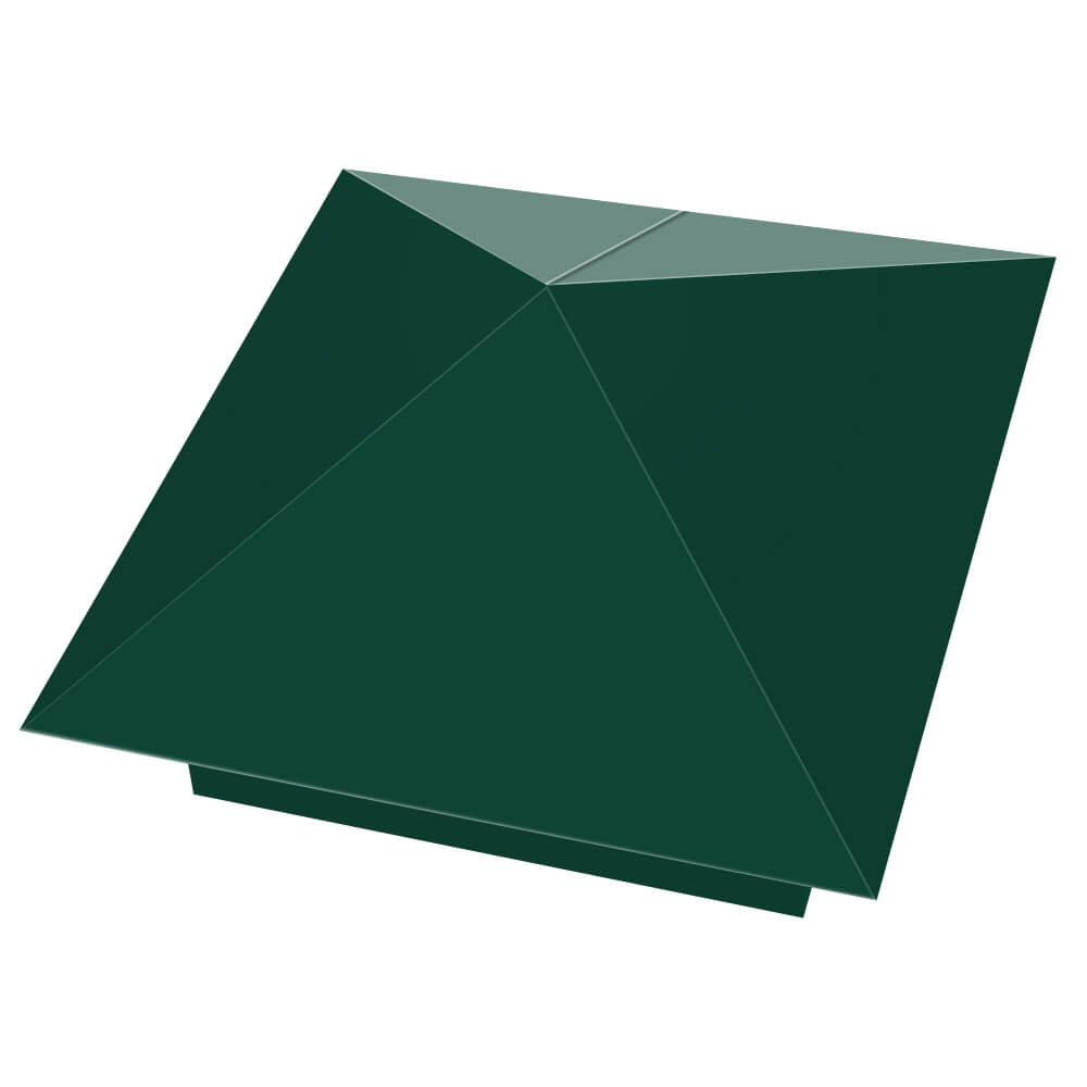 Колпак металлический 390х390мм RAL6005 Зеленый Мох заборный Гуково фото