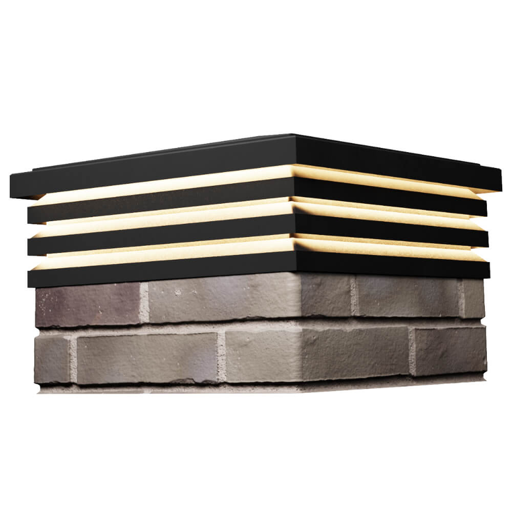 Колпак Zking Бона ХайТек Черный на столб 1.5х1.5 кирпича (385х385мм) с подсветкой в Гуково фото