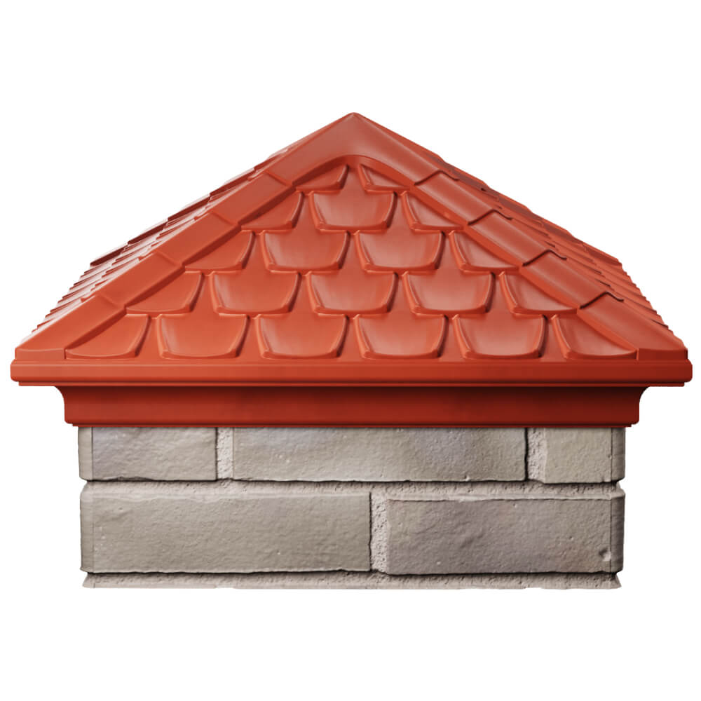 Колпак Zking Эльбрус Красный на столб 1.5х1.5 кирпича (385х385мм) Гуково фото