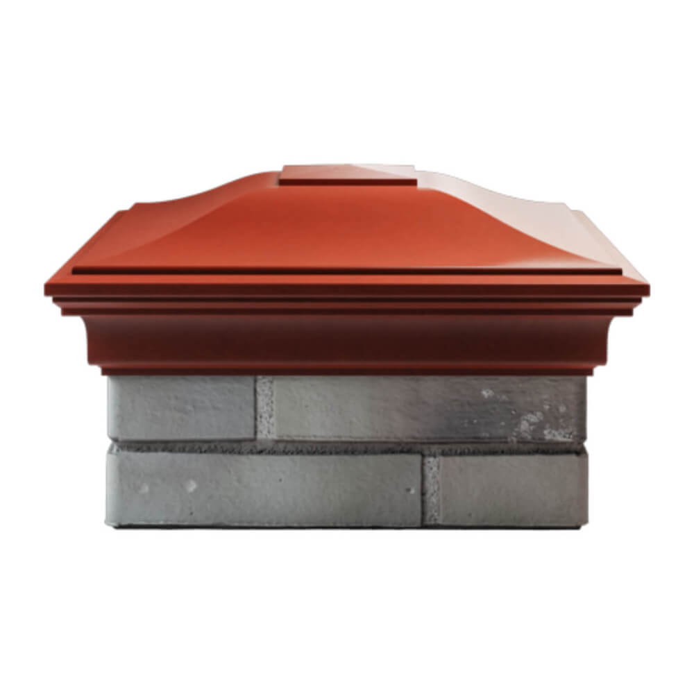 Колпак Zking Монблан Красный на столб 1.5х1.5 еврокирпича 0.7НФ (355х355мм) Гуково фото