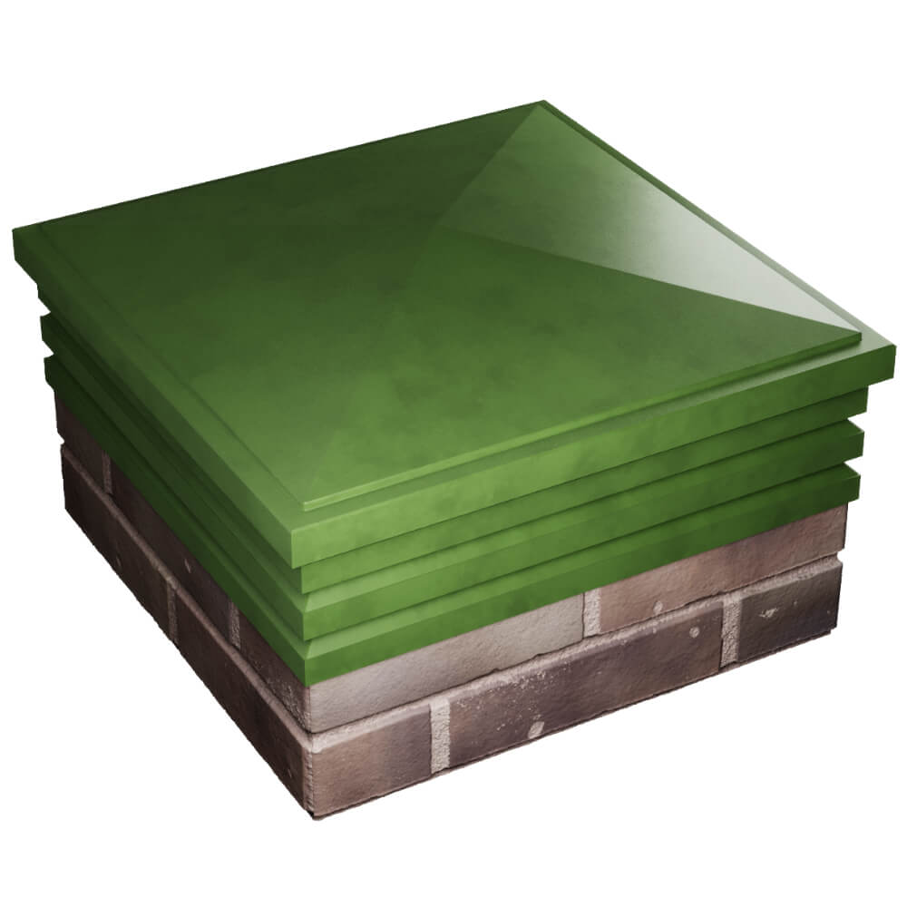 Колпак Zking Бона ХайТек Зеленый на столб 2х2 кирпича (513х513мм) в Гуково фото