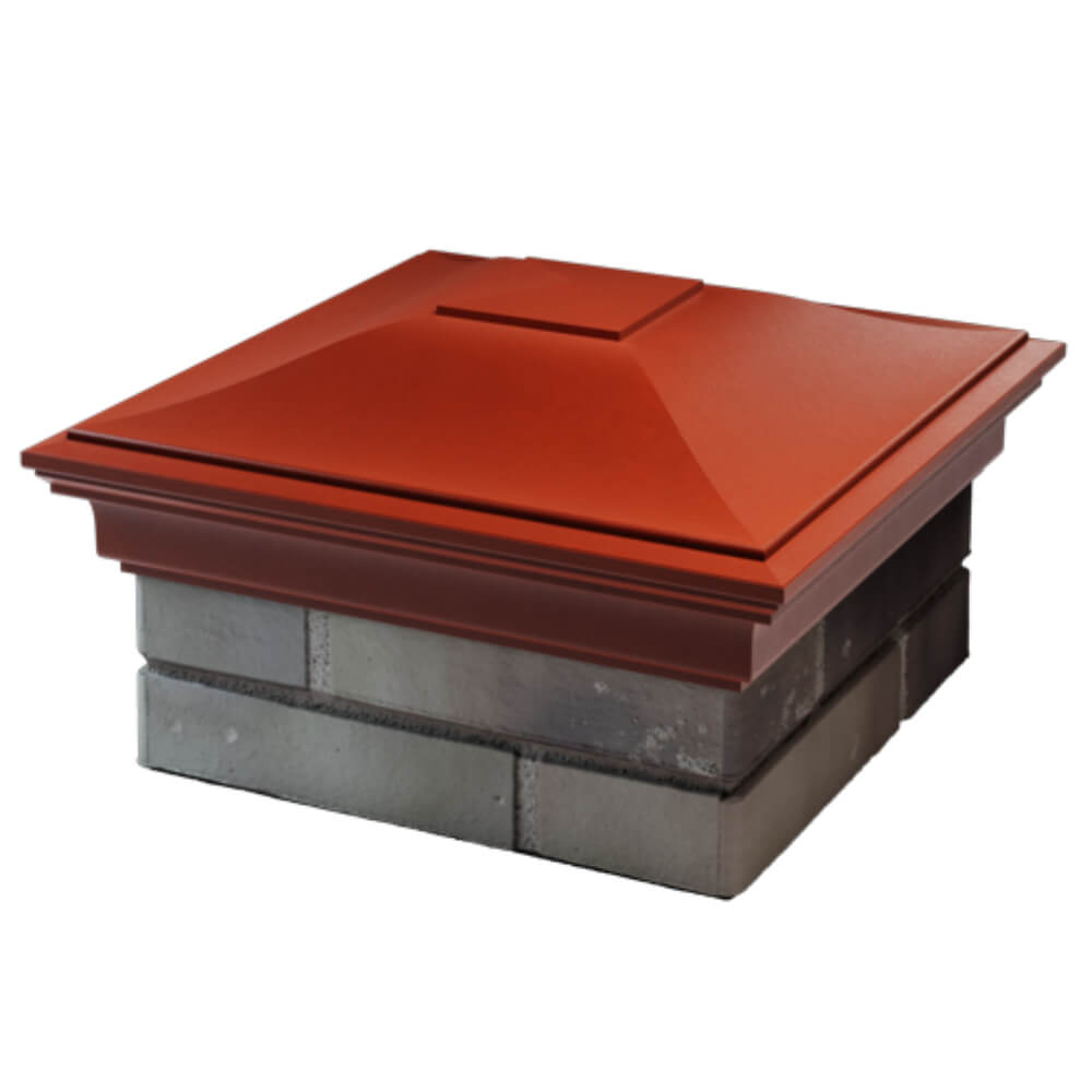 Колпак Zking Монблан Красный на столб 1.5х1.5 кирпича (385х385мм) в Гуково фото