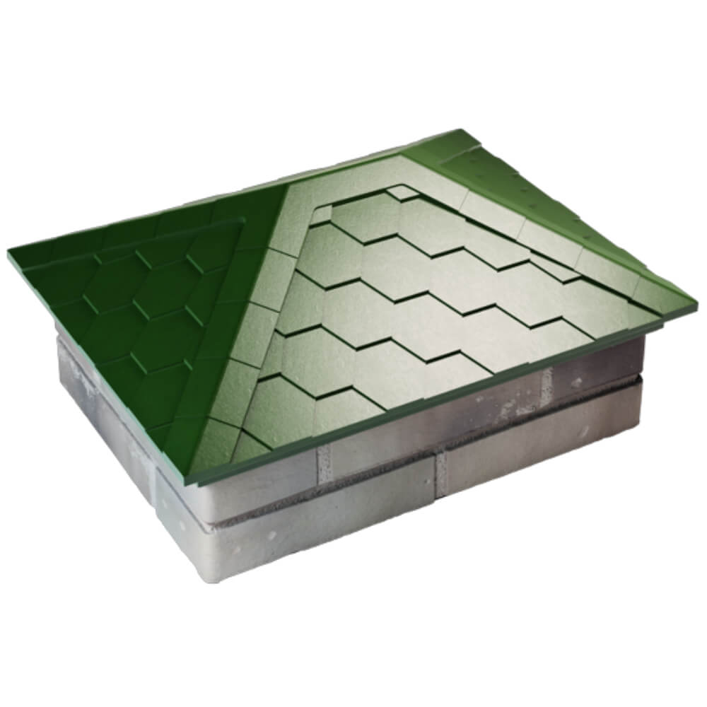 Колпак Zking Эверест Зеленый на столб 2х1.5 кирпича (520х390мм) Гуково фото