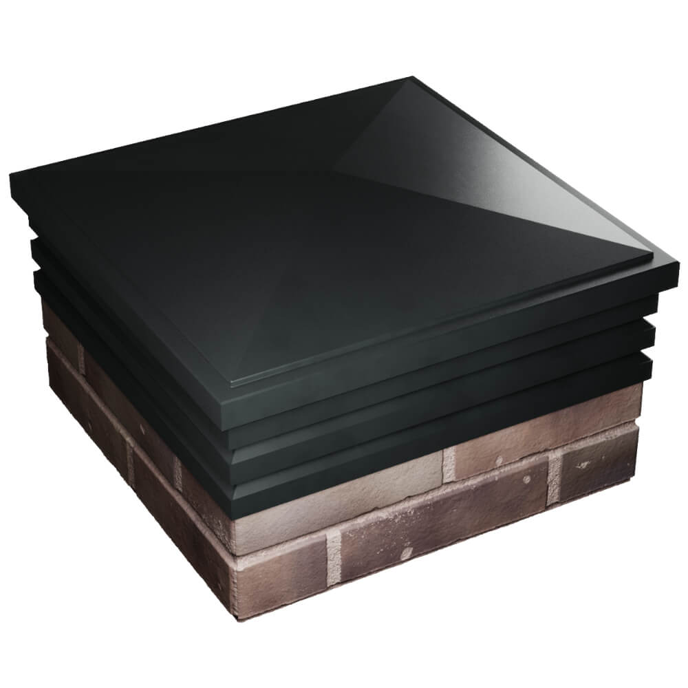 Колпак Zking Бона ХайТек Черный на столб 2х2 кирпича (513х513мм) в Гуково фото