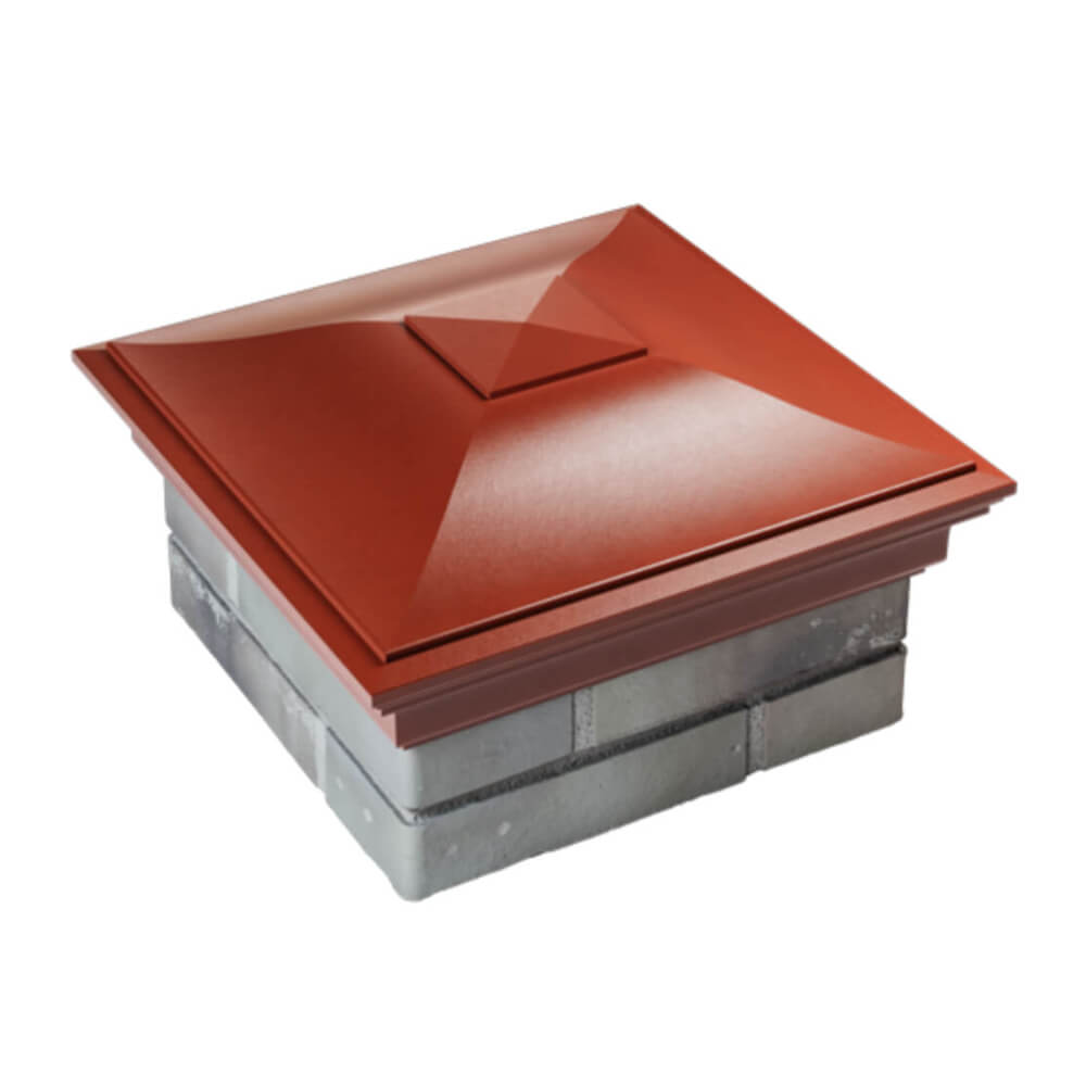 Колпак Zking Монблан Красный на столб 1.5х1.5 еврокирпича 0.7НФ (355х355мм) в Гуково фото