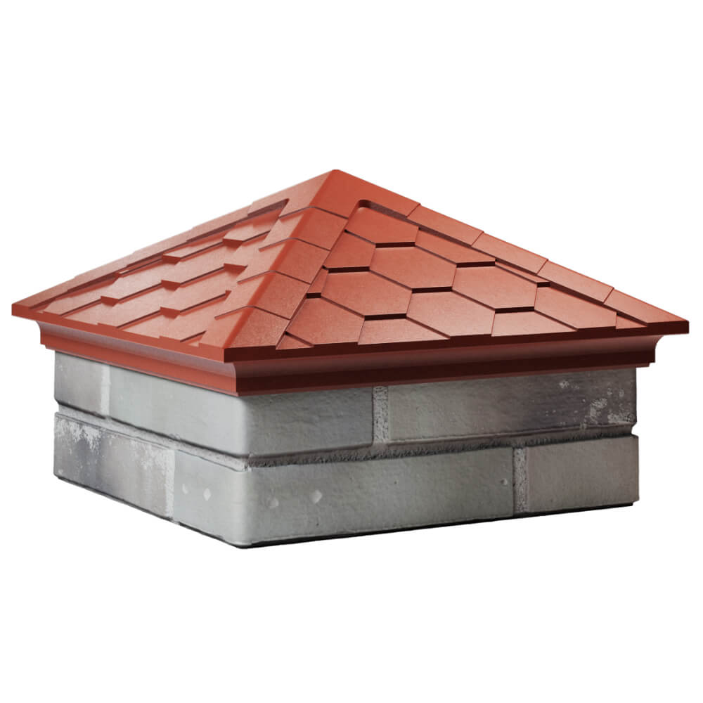 Колпак Zking Эверест Красный на столб 1.5х1.5 кирпича (390х390мм) в Гуково фото