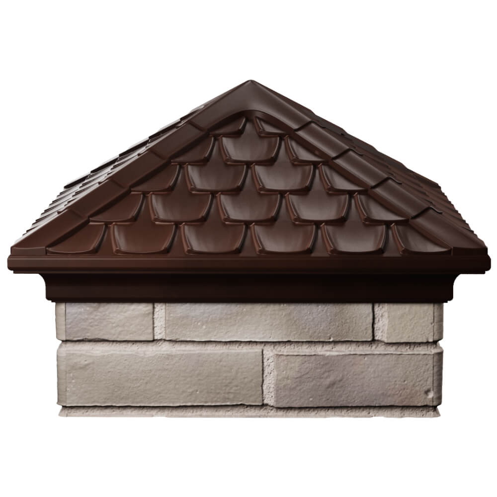 Колпак Zking Эльбрус Коричневый на столб 1.5х1.5 кирпича (385х385мм) Гуково фото