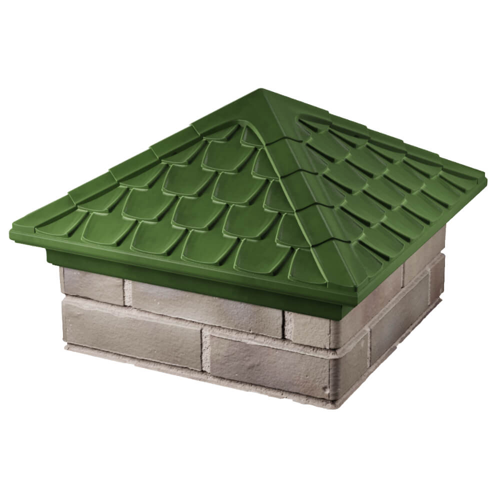 Колпак Zking Эльбрус Зеленый на столб 1.5х1.5 кирпича (385х385мм) в Гуково фото