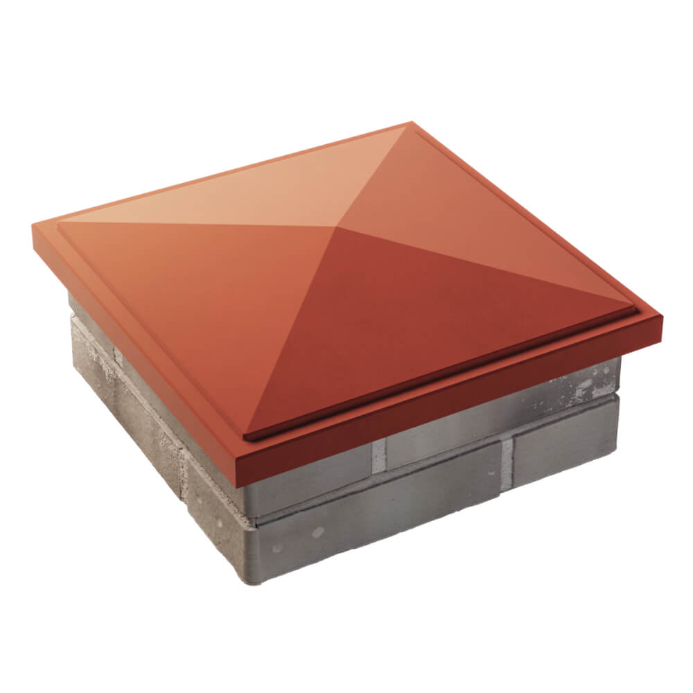 Колпак Zking БонаМоно Красный на столб 1.5х1.5 кирпича (385х385, 400х400мм) в Гуково фото