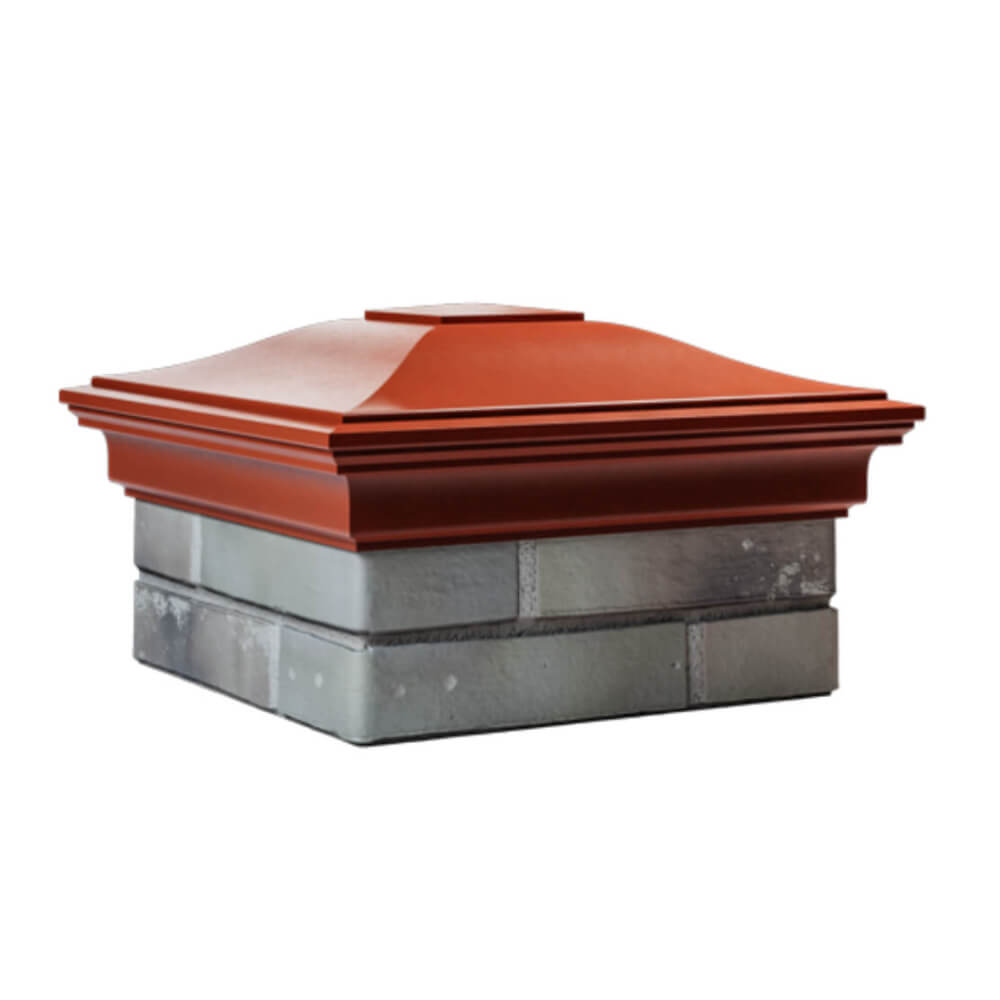 Колпак Zking Монблан Красный на столб 1.5х1.5 еврокирпича 0.7НФ (355х355мм) в Гуково фото