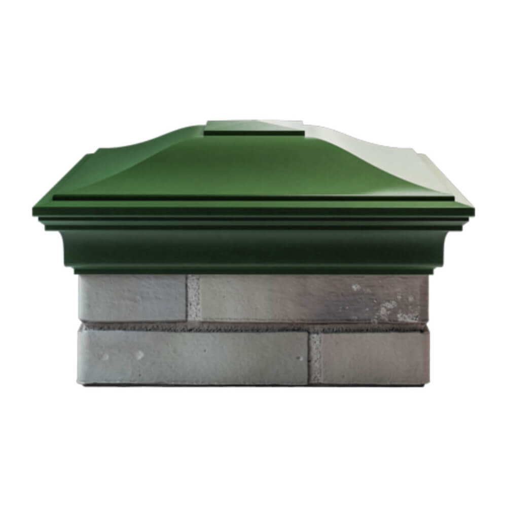 Колпак Zking Монблан Зеленый на столб 1.5х1.5 еврокирпича 0.7НФ (355х355мм) Гуково фото