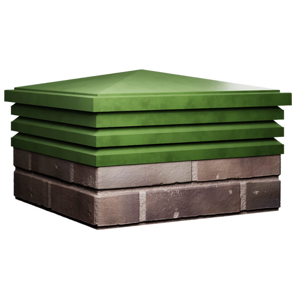 Колпак Zking Бона ХайТек Зеленый на столб 2х2 кирпича (513х513мм) в Гуково фото