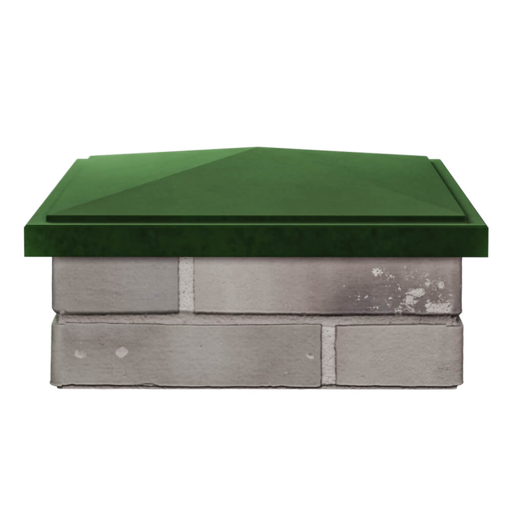 Колпак Zking БонаМоно Зеленый на столб 1.5х1.5 кирпича (385х385, 400х400мм) Гуково фото