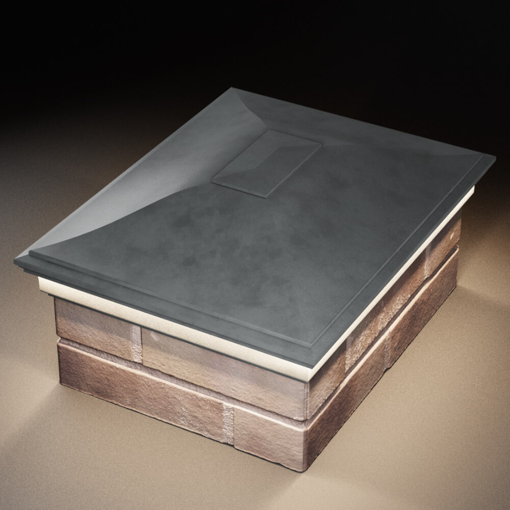 Колпак Zking Монблан Серый на столб 2х1.5 кирпича (515х385мм) c подсветкой в Гуково фото