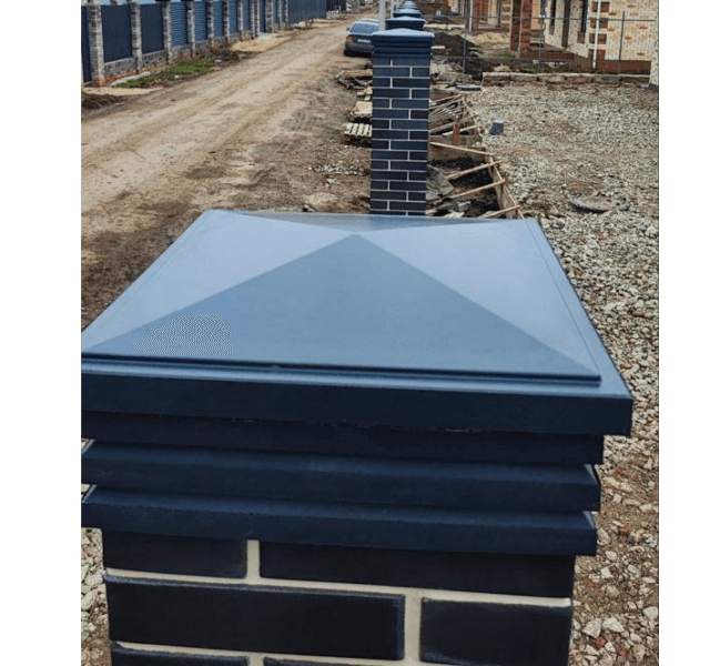 Колпак Zking Бона ХайТек Серый на столб 1.5х1.5 кирпича (385х385мм) в Гуково фото