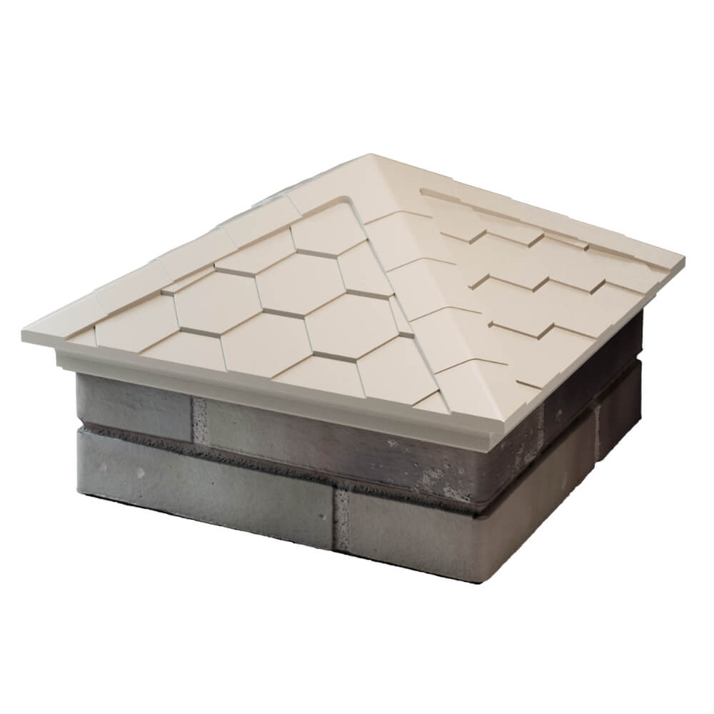 Колпак Zking Эверест Бежевый на столб 1.5х1.5 кирпича (390х390мм) в Гуково фото