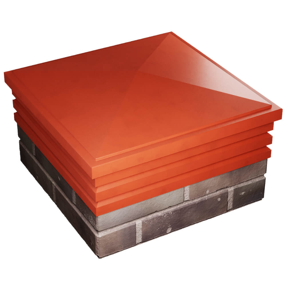 Колпак Zking Бона ХайТек Красный на столб 2х2 кирпича (513х513мм) в Гуково фото