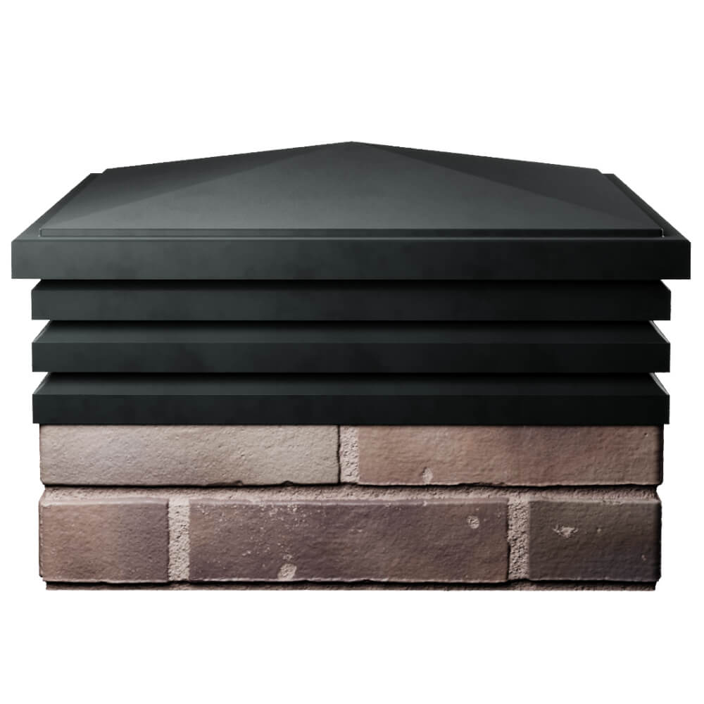 Колпак Zking Бона ХайТек Черный на столб 2х2 кирпича (513х513мм) Гуково фото