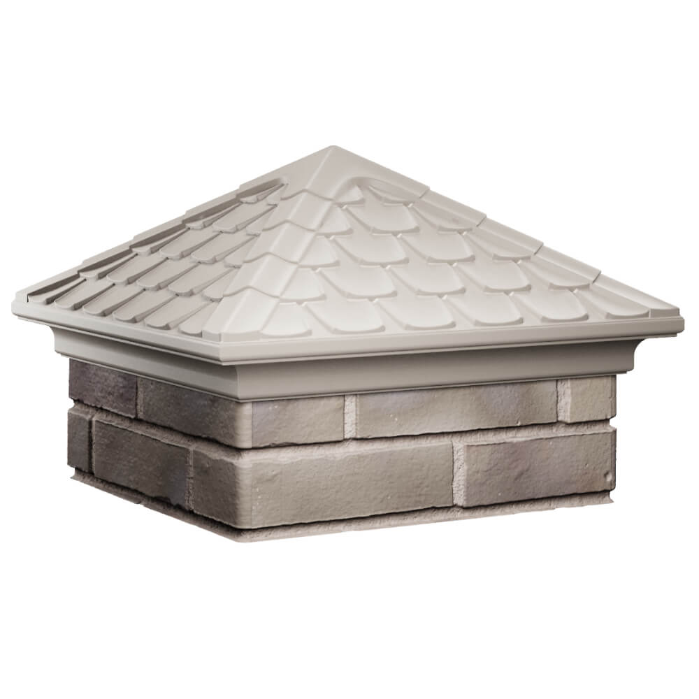 Колпак Zking Эльбрус Бежевый на столб 1.5х1.5 кирпича (385х385мм) в Гуково фото