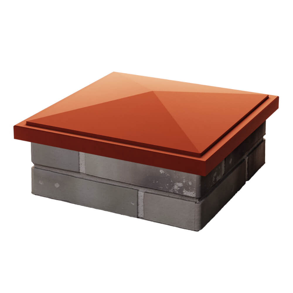 Колпак Zking БонаМоно Красный на столб 1.5х1.5 кирпича (385х385, 400х400мм) в Гуково фото