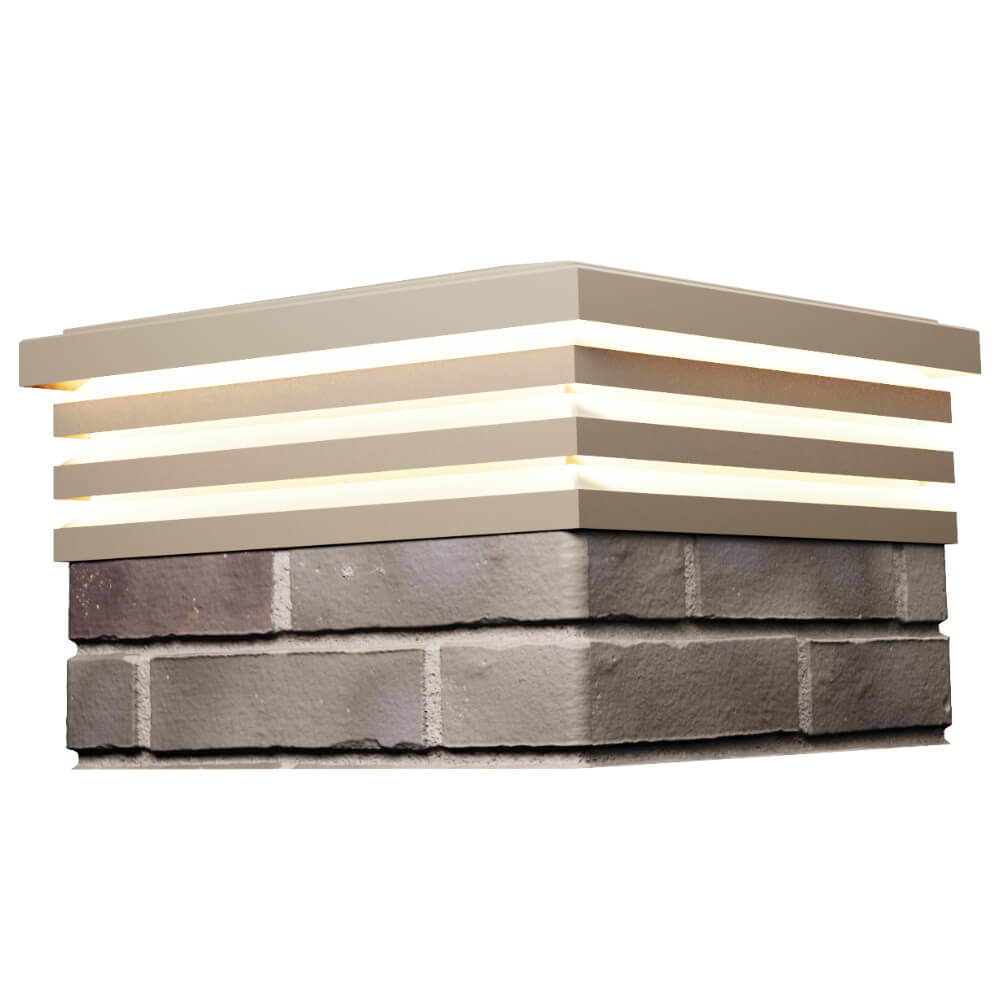 Колпак Zking Бона ХайТек Бежевый на столб 1.5х1.5 кирпича (385х385мм) с подсветкой в Гуково фото