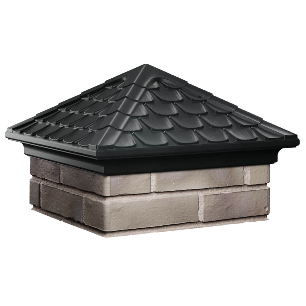 Колпак Zking Эльбрус Черный на столб 1.5х1.5 кирпича (385х385мм) в Гуково фото