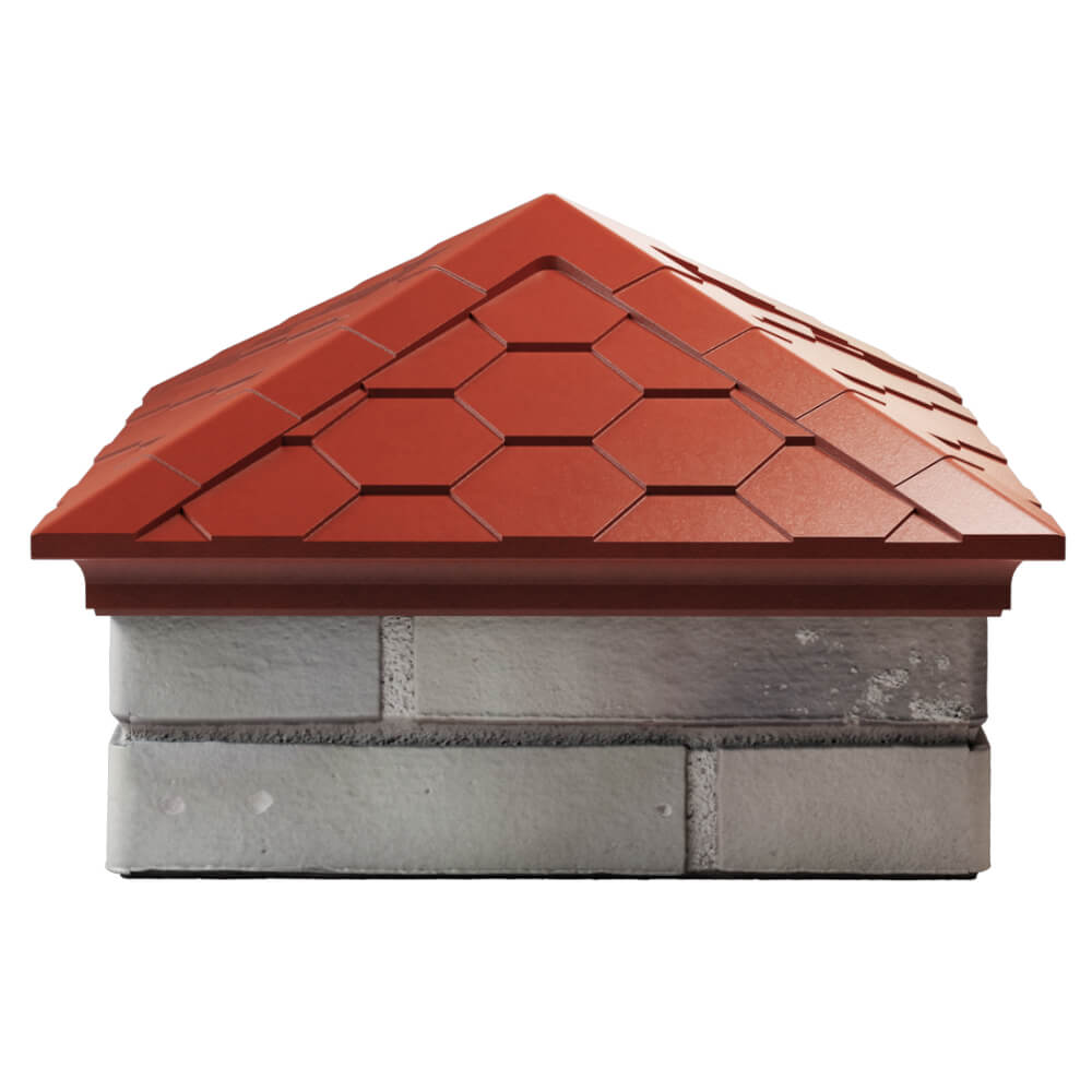 Колпак Zking Эверест Красный на столб 1.5х1.5 кирпича (390х390мм) Гуково фото