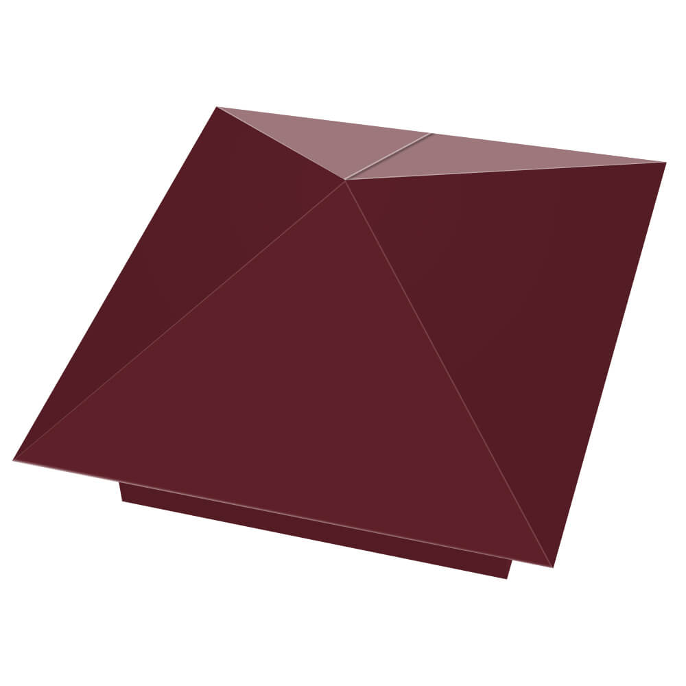 Колпак металлический 390х390мм RAL3005 Красное Вино заборный Гуково фото