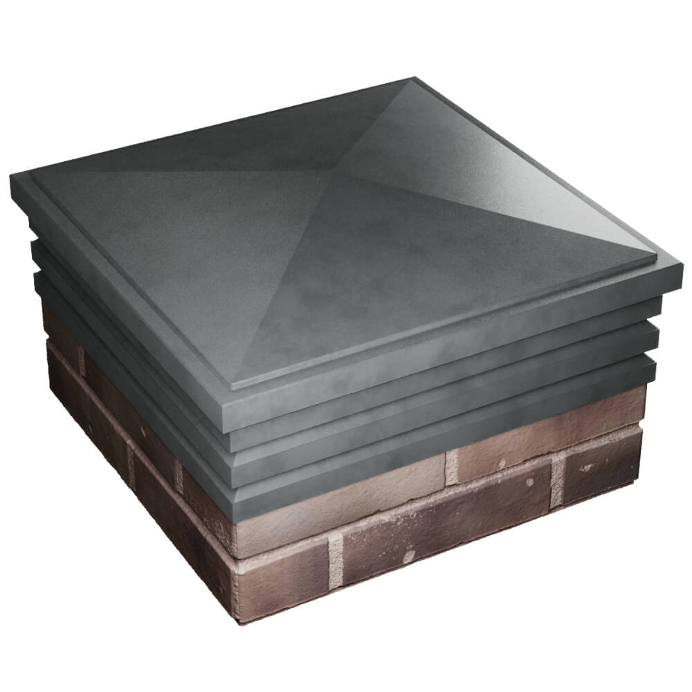 Колпак Zking Бона ХайТек Серый на столб 2х2 кирпича (513х513мм) в Гуково фото