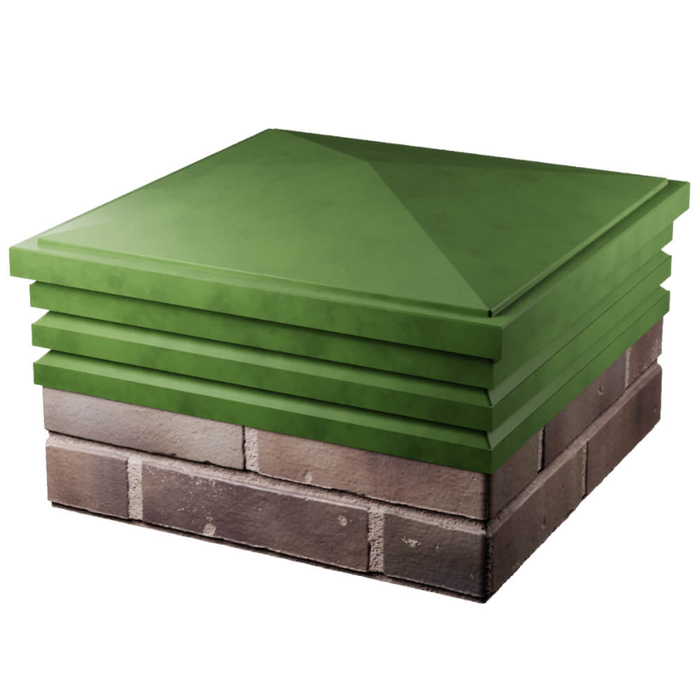 Колпак Zking Бона ХайТек Зеленый на столб 2х2 кирпича (513х513мм) в Гуково фото