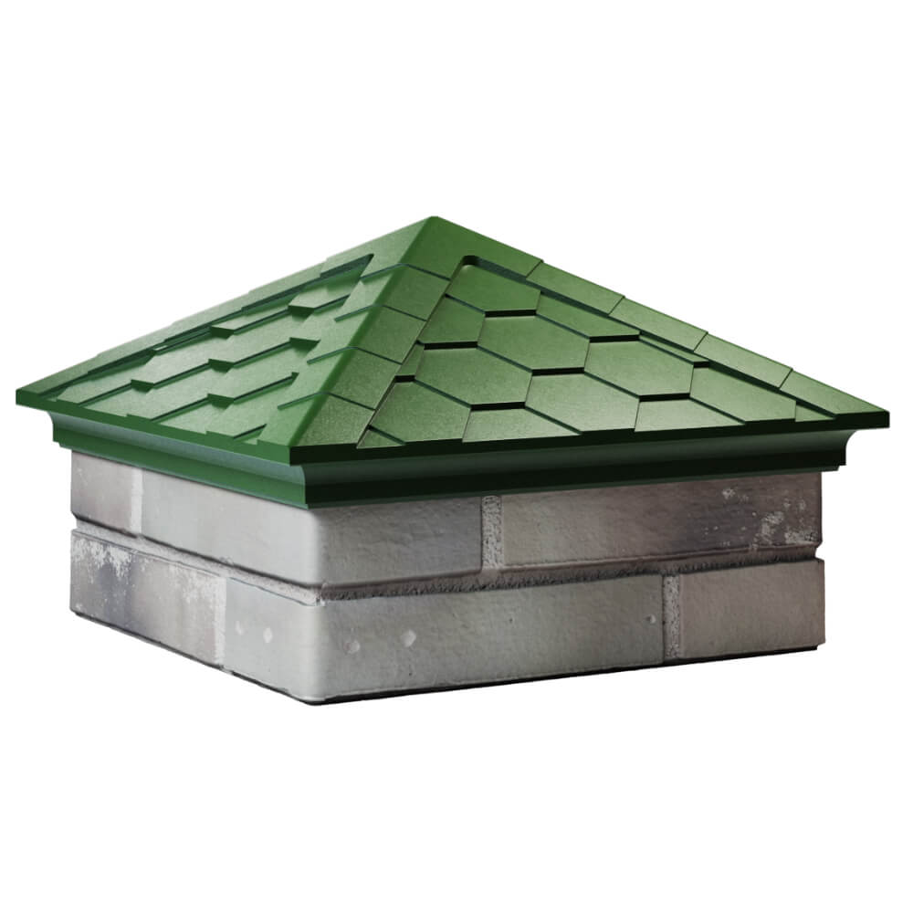 Колпак Zking Эверест Зеленый на столб 1.5х1.5 кирпича (390х390мм) в Гуково фото