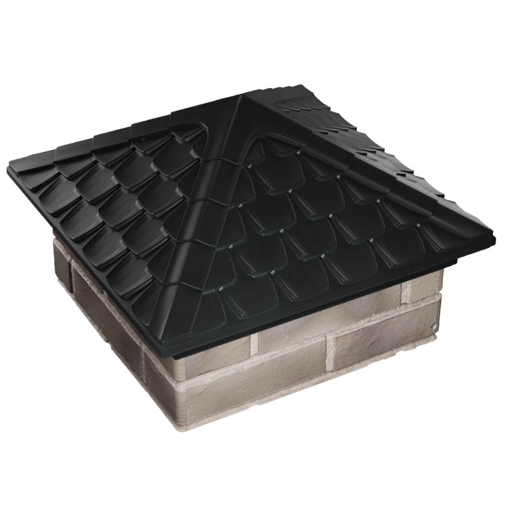 Колпак Zking Эльбрус Черный на столб 1.5х1.5 кирпича (385х385мм) в Гуково фото