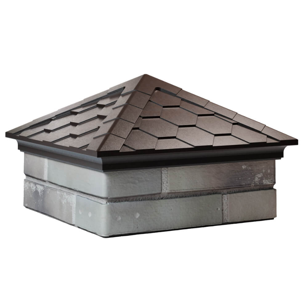 Колпак Zking Эверест Коричневый на столб 1.5х1.5 кирпича (390х390мм) в Гуково фото