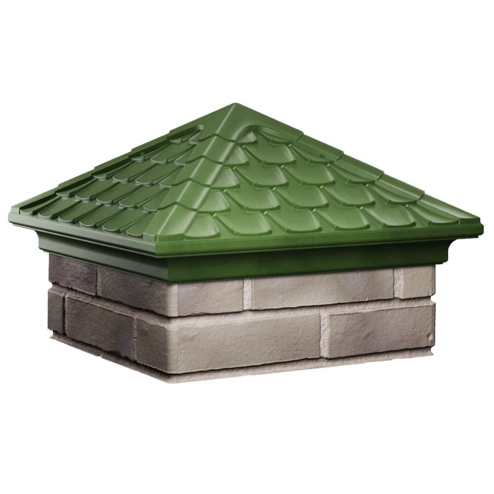 Колпак Zking Эльбрус Зеленый на столб 1.5х1.5 кирпича (385х385мм) в Гуково фото