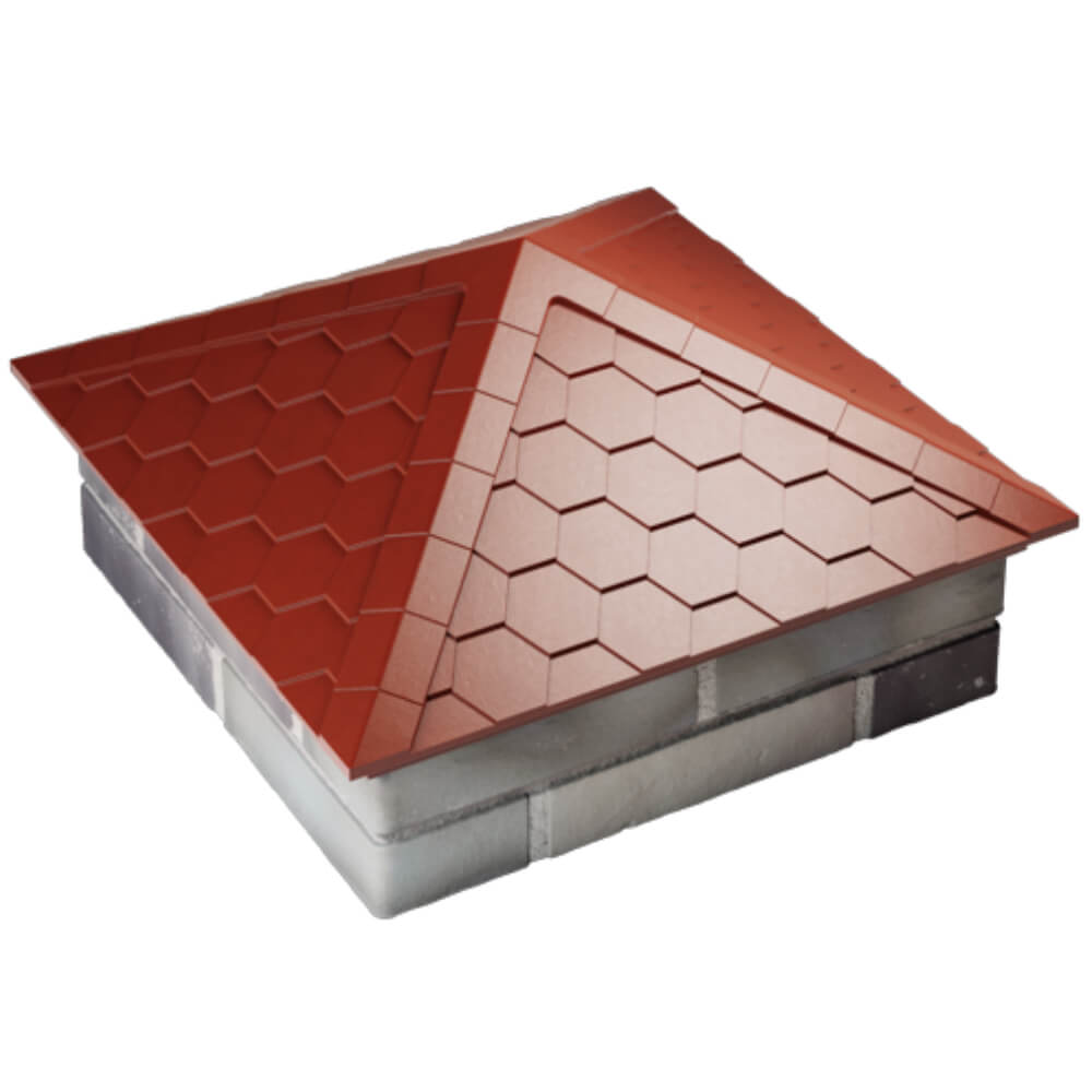 Колпак Zking Эверест Красный на столб 2х2 кирпича (535х535мм) Гуково фото